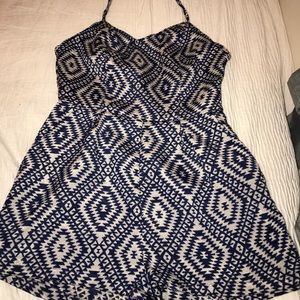 Blue patterned romper